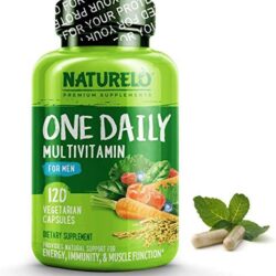 NATURELO One Daily Multivitamin for Men – with Whole Food Vitamins, Organic Extracts – Natural Supplement – Best for Energy, General Health – Non-GMO – 120 Capsules | 4 Month Supply