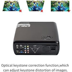 YUNTAB BL20 Portablet Projector, 1080p HD Supported, with 200″ Projection Size, 3D Mini LED+LCD, Noise Reduction, USB HDMI AV VGA Input.(Black-No WiFi)