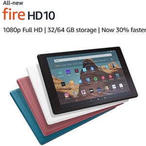 Certified Refurbished Fire HD 10 Tablet (10.1″ 1080p full HD display, 32 GB) – White