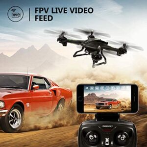 LBLA FPV Drone with WiFi Camera Live Video Headless Mode 2.4Ghz 4 Ch 6 Axis Gyro RTF RC Quadcopter, Compatible with 3D VR Headset, Black