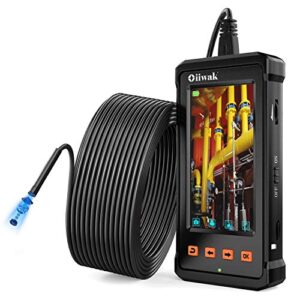 50FT Industrial Endoscope, Oiiwak Inspection Camera for Industrial Pipe Sewer Drain Plumbing Borescope 1080P HD 4.3inch LCD Screen Waterproof IP68 Snake Camera with 6 LED Lights(15m)