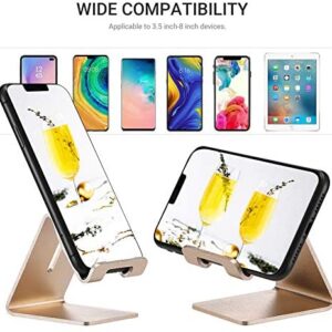 Cell Phone Desk Stand Holder – ToBeoneer Aluminum Desktop Solid Portable Universal Desk Stand for All Mobile Smart Phone Tablet Display Huawei iPhone 7 6 Plus 5 Ipad 2 3 4 Ipad Mini Samsung (Gold)