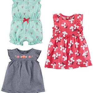 Simple Joys by Carter’s Baby Girls’ 3-Pack Romper, Sunsuit and Dress