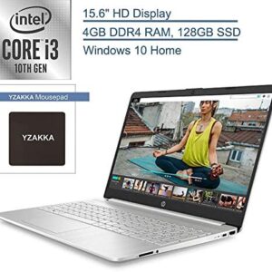 2020 HP 15 15.6″ Laptop Computer, 10th Gen Intel Core i3 1005G1 Up to 3.4GHz (Beat i5-7200u), 4GB DDR4 RAM, 128GB SSD, 802.11AC WiFi, Bluetooth 4.2, Type-C, Silver, Windows 10 in S, YZAKKA Mouse Pad
