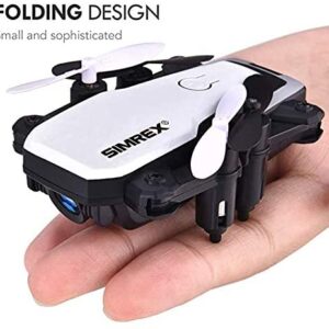 SIMREX X300C Mini Drone RC Quadcopter Foldable Altitude Hold Headless RTF 360 Degree FPV Video WiFi 720P HD Camera 6-Axis Gyro 4CH 2.4Ghz Remote Control Super Easy Fly for Training(White)