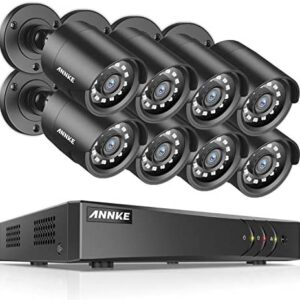 ANNKE Security Camera System 1080P Lite H.264+ 8CH Surveillance DVR and (8) 1080P HD Weatherproof Camera, Easy Remote View, Smart Playback, NO Hard Drive