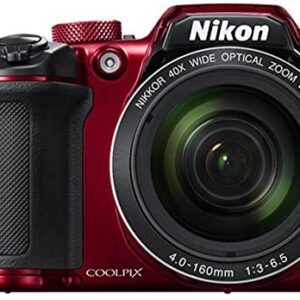 (Renewed) Nikon COOLPIX B500 16MP 40x Optical Zoom Digital Camera w/ WiFi – Red  + 16GB SDHC Accessory Bundle