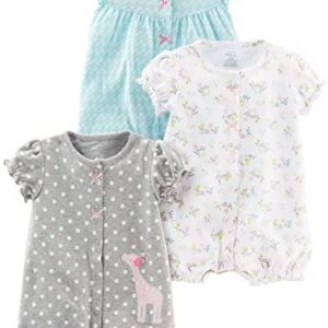 Simple Joys by Carter’s Baby Girls’ 3-Pack Snap-up Rompers