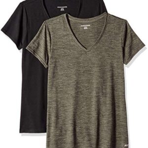 Amazon Essentials Women’s 2-Pack Tech Stretch Short-Sleeve V-Neck T-Shirt