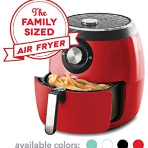 Dash DFAF455GBRD01 Deluxe Electric Air Fryer + Oven Cooker with Temperature Control, Non Stick Fry Basket, Recipe Guide + Auto Shut off Feature, 6qt, Red