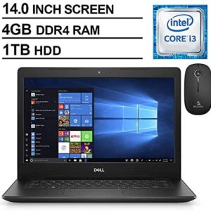 2020 Newest Dell Inspiron 14 3000 Laptop, Intel Core i3-8145U up to 3.9 GHz, 4GB DDR4 RAM, 1TB HDD, WiFi, Bluetooth, HDMI, Webcam, Windows 10 Home + NexiGo Wireless Mouse Bundle