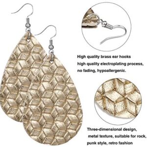 AIDSOTOU 12-16 Pairs Faux Leather Earrings Set for Women Teardrop Drop Dangle Earrings Jewelry Gift