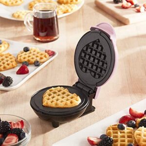 Dash DMW001HR Mini Waffle Maker Machine for Individual Portions, Paninis, Hash browns, Chaffles, Other On The Go Breakfast, Lunch, or Snacks, Red Heart