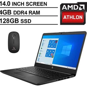 2020 Newest HP 14 Inch Premium Laptop, AMD Athlon Silver 3050U up to 3.2 GHz, 4GB DDR4 RAM, 128GB SSD, WiFi, HDMI, Windows 10 in S, Jet Black + NexiGo Wireless Mouse Bundle