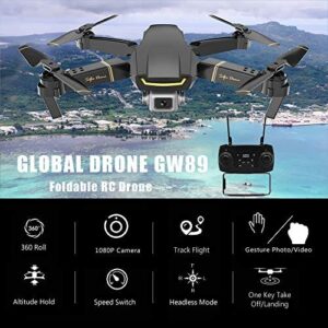GoolRC GW89 RC Drone with Camera 1080P HD WiFi FPV Drone, Gesture Photo Video Altitude Hold Foldable RC Quadcopter with 2 Battery