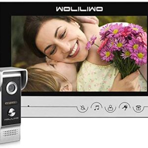 Video Doorbell with 9 Inches Monitor Wired Video Intercom Doorbell Phone System Kit 1-Monitor 1-Camera Video Doorbells WOLILIWO for Home Office Apartment