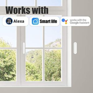 AGSHOME Wifi Door And Windows Sensor Magnets Smart Phone APP Control Doorbell Compatible With Alexa Google Assistant,Wireless Security Alarm Door Open Chime For Home Bussiness