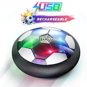 WisToyz Kids Toys Hover Soccer Ball Rechargeable Air Soccer, Soccer Ball Indoor Floating Soccer with LED Light and Foam Bumper, Perfect Time Killer for Boys, Girls, Toddler (No AA Batteries Needed)