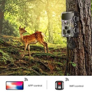 TOGUARD WiFi Trail Camera 20MP 1296P Hunting Camera with Night Vision Motion Activated IP66 Waterproof for Outdoor Wildlife Game Camera